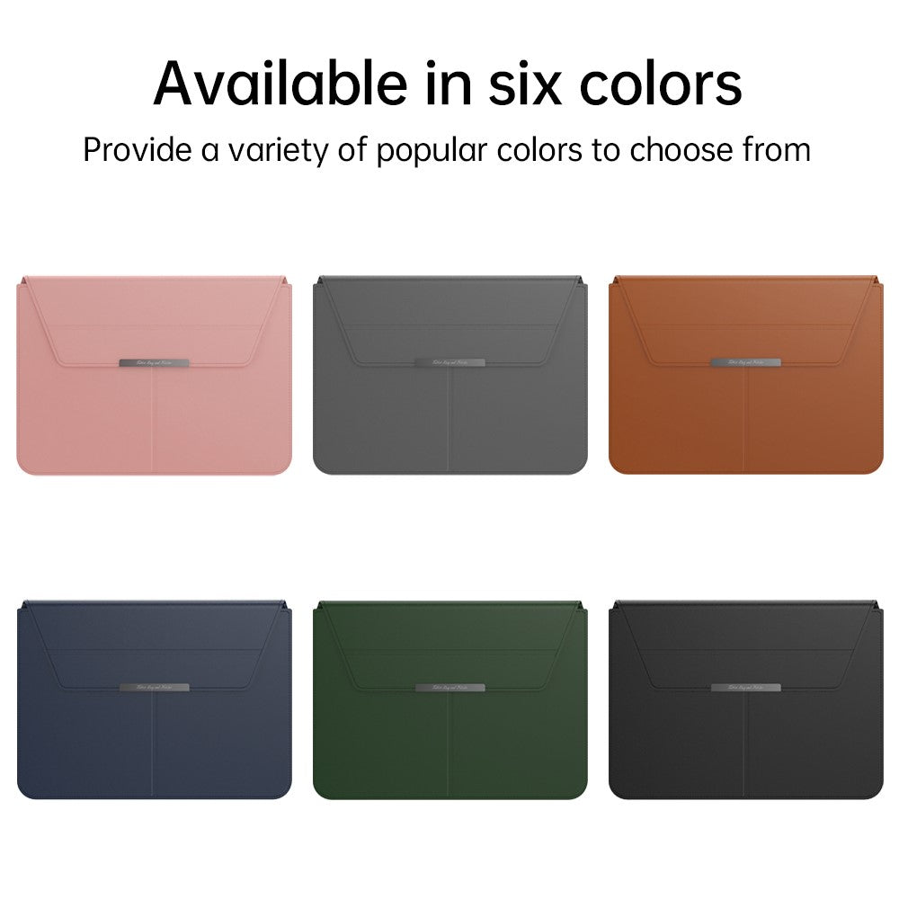 13–14 Inch Leather Laptop Sleeve with Stand – Detachable Protective Case & Carry Bag