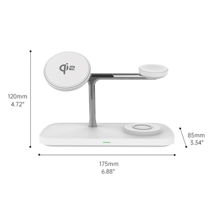 Fast Charger for Both iPhone and Samsung, Apple Watch & Earbuds - Qi2 15W 3-in-1 Magnetic Wireless Charging Stand
