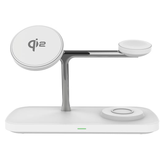Fast Charger for Both iPhone and Samsung, Apple Watch & Earbuds - Qi2 15W 3-in-1 Magnetic Wireless Charging Stand