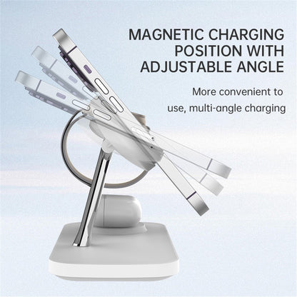 Fast Charger for Both iPhone and Samsung, Apple Watch & Earbuds - Qi2 15W 3-in-1 Magnetic Wireless Charging Stand