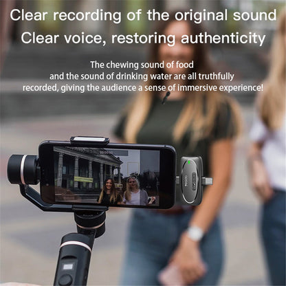 AI Noise Reduction Wireless Bluetooth Lavalier Microphone iPhone / Type-C / 3.5mm Receiver + 2 Transmitter Mic Set