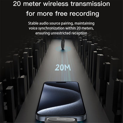 AI Noise Reduction iPhone Lightning Wireless Lavalier Bluetooth Microphone, Recording Mic (1 Transmitter + 1 Receiver)