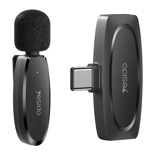 Wireless Type-C Clip-On Bluetooth Microphone with AI Noise Reduction – 1 Transmitter & 1 Receiver for Video Recording