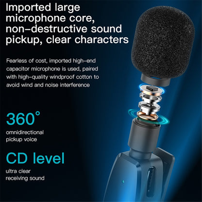 Wireless Lavalier Microphone for iPhone – Bluetooth, 2 Transmitters, 1 Receiver, Plug & Play Recording Mic